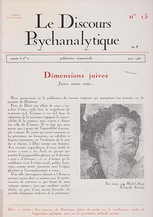 Immagine del venditore per Le Discours Psychanalytique. - N 15 - 5 Anne, n 2 - Dimensions juives. venduto da PRISCA