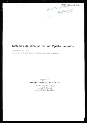 Sistemas de defensa en los Opistobranquios (Defense systems in Opistobranchs)