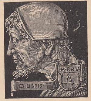 Immagine del venditore per Ex Libris A. Rau. Kopf eines Brtigen mit Haube nach links. venduto da Antiquariat  Braun