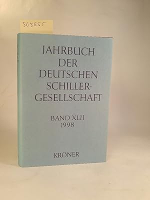 Imagen del vendedor de Jahrbuch der Deutschen Schillergesellschaft,: 42. Jahrgang, 1998 Internationales Organ fr Neuere Deutsche Literatur a la venta por ANTIQUARIAT Franke BRUDDENBOOKS