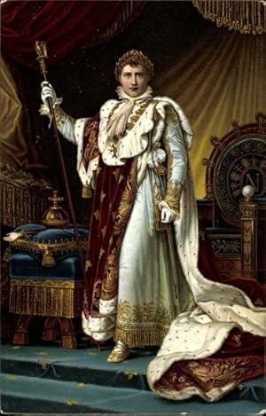 Künstler Ansichtskarte / Postkarte Gerard, Napoleon Bonaparte, Kaiser Napoleon I. im Krönungsorna...