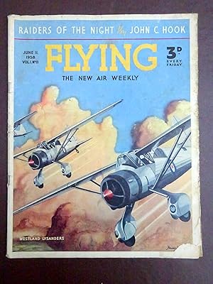 Seller image for Flying. The New Air Weekly. Vol 1, No.11. 11th June 1938. Weekly Magazine. includes Barrage Balloons, Editorial by Johns. Zeppelin Night Raiders. for sale by Tony Hutchinson