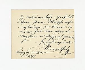 Seller image for Eigenh. Briefkarte mit U. for sale by Eberhard Kstler Autographen&Bcher oHG