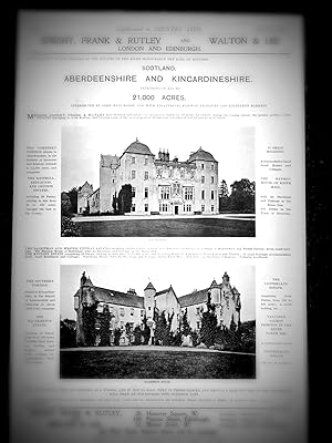 Imagen del vendedor de The Keithall Ardlaunes and Crutchie Estates inc Keith Hall. and the Haulkerton Estate inc Balbithan house, a full page property advertisement from 1914 Country Life Magazine. a la venta por Tony Hutchinson