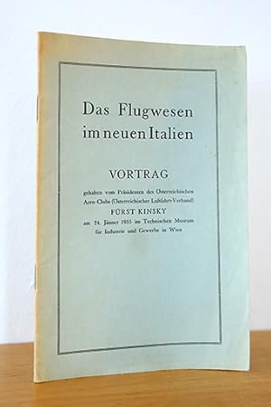 Seller image for Das Flugwesen im neuen Italien. Vortrag for sale by AMSELBEIN - Antiquariat und Neubuch