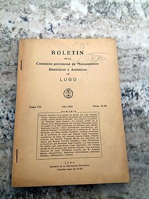 BOLETÍN DE LA COMISIÓN PROVINCIAL DE MONUMENTOS HISTÓRICOS Y ARTÍSTICOS DE LUGO , Tomo VII. Enero...