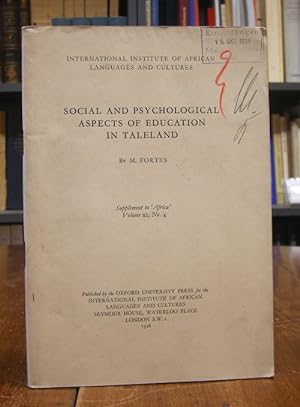 Social and Psychologial Aspects of Education in Taleland. With 4 Plates.