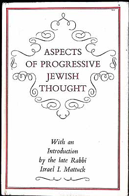 Imagen del vendedor de Aspects of Progressive Jewish Thought a la venta por Kennys Bookstore