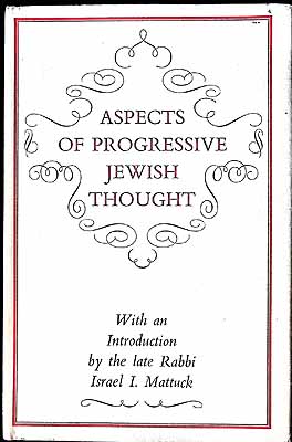 Imagen del vendedor de Aspects of Progressive Jewish Thought a la venta por Kennys Bookshop and Art Galleries Ltd.