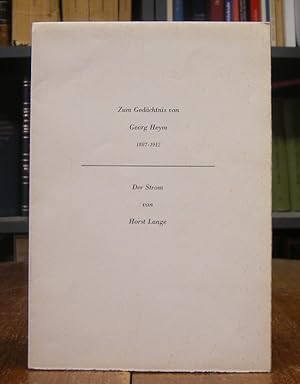 Der Strom. Zum Gedächtnis von Georg Heym 1887-1912. Auf Zanders-Bütten gedruckter Bogen mit dem G...