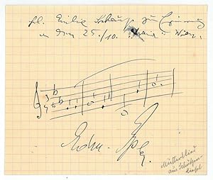 Seller image for Eigenh. musikalisches Albumblatt mit U. for sale by Antiquariat INLIBRIS Gilhofer Nfg. GmbH