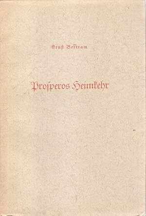 Seller image for Prosperos Heimkehr. Eine Gedenkmusik zur Wiederkehr von William Shakespeares Todestag. for sale by Brbel Hoffmann