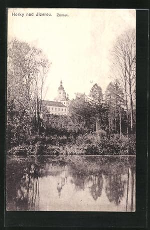 Ansichtskarte Horky nad Jizerou, Zamek, Blick zum Schloss