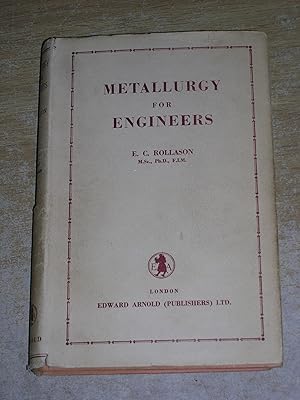 Bild des Verkufers fr Metallurgy For Engineers zum Verkauf von Neo Books