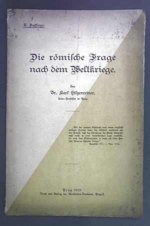 Imagen del vendedor de Die rmische Frage nach dem Weltkriege. a la venta por books4less (Versandantiquariat Petra Gros GmbH & Co. KG)