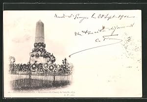 Carte postale Nuits-St-Georges, Monument du Champ de bataille 1870
