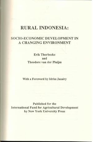 Seller image for Rural Indonesia: Socio-Economic Development in a Changing Environment (IFAD Studies in Rural Poverty No. 3) for sale by Goulds Book Arcade, Sydney