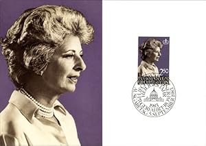 Briefmarken Ansichtskarte / Postkarte Fürstin Gina von Liechtenstein, Portrait, Sonderstempel Pil...
