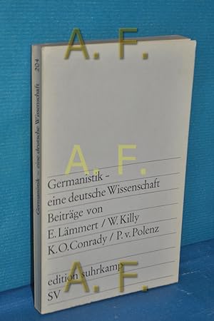Immagine del venditore per Germanistik, eine deutsche Wissenschaft Beitr. von Eberhard Lmmert [u.a.] / edition suhrkamp , 204 venduto da Antiquarische Fundgrube e.U.