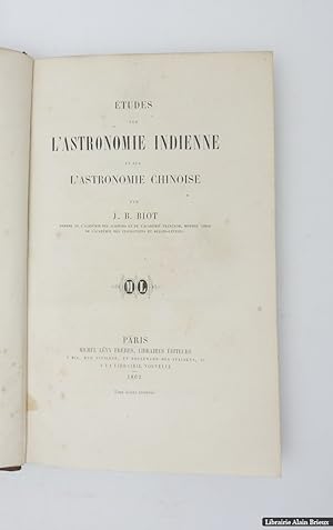 Seller image for tudes sur l'astronomie indienne et l'astronomie chinoise for sale by Librairie Alain Brieux