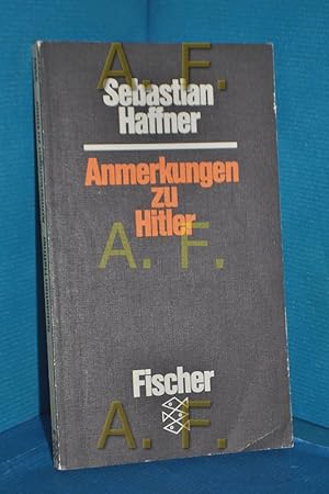 Bild des Verkufers fr Anmerkungen zu Hitler. Fischer , 3489, Teil von: Anne-Frank-Shoah-Bibliothek zum Verkauf von Antiquarische Fundgrube e.U.