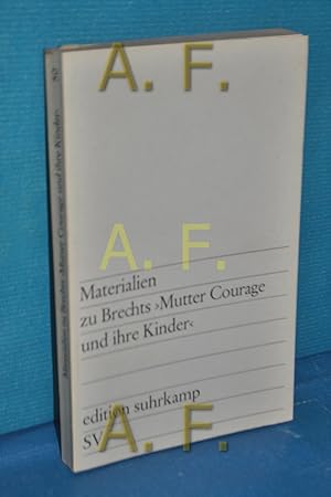 Imagen del vendedor de Materialien zu Brechts "Mutter Courage und ihre Kinder" [zsgest. von Werner Hecht] / Edition Suhrkamp , 50 a la venta por Antiquarische Fundgrube e.U.