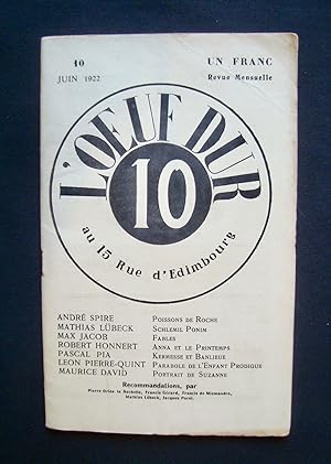 L'Oeuf dur - n°10 / juin 1922 -