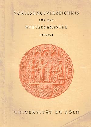 Bild des Verkufers fr Vorlesungsverzeichnis fr das Wintersemester 1952/53 zum Verkauf von Paderbuch e.Kfm. Inh. Ralf R. Eichmann