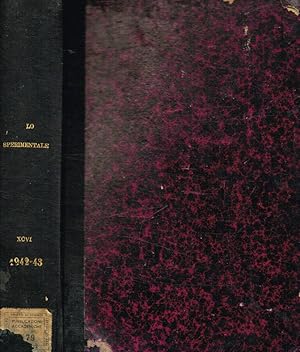 Bild des Verkufers fr Lo Sperimentale. Archivio di biologia normale e patologica. Volume 96, 1942 zum Verkauf von Biblioteca di Babele