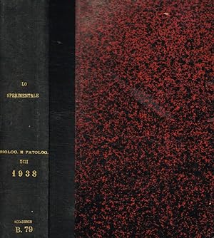 Bild des Verkufers fr Lo Sperimentale. Archivio di biologia normale e patologica. Volume 92, 1938 zum Verkauf von Biblioteca di Babele