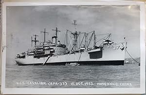 Seller image for Real Photo Post Card: "U.S.S. Cavalier (APA-37), 15 Oct. 1953. Hong Kong, China" for sale by Barry Cassidy Rare Books