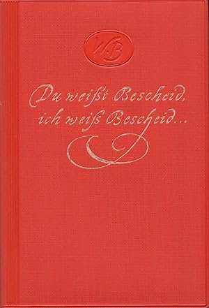 Image du vendeur pour Du weit Bescheid - Ich wei Bescheid - Ein Wilhelm-Busch-Brevier; Mit Illustrationen - Herausgegeben von Hans Balzer mis en vente par Walter Gottfried