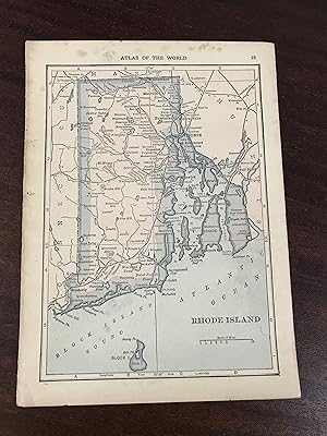 Bild des Verkufers fr Single sheet map: Rhode Island (front) and Connecticut (reverse), extracted from a ragged copy of [Hammond's Handy Atlas of the World, C.S. Hammond & Co., 1912] zum Verkauf von TribalBooks