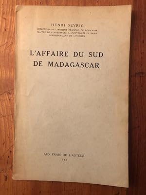 Imagen del vendedor de L'affaire du sud de Madagascar a la venta por Librairie des Possibles