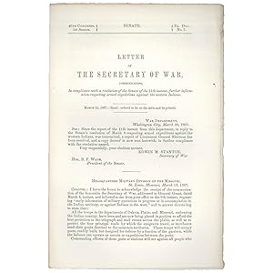 Bild des Verkufers fr Letter of the Secretary of War, Communicating. Further Information Respecting Armed Expeditions Against the Western Indians zum Verkauf von Downtown Brown Books