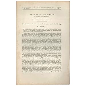 Choctaw and Chickasaw Indians. Report. for the Sale of Certain Stocks Held in Trust.