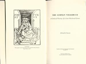 Bild des Verkufers fr The German Volksbuch A Critical History of a Late-Medieval Genre zum Verkauf von avelibro OHG