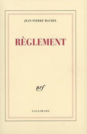 Immagine del venditore per R?glement - Jean-Pierre Maurel venduto da Book Hmisphres