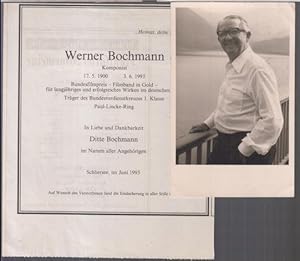 Originale Fotografie Werner Bochmann, rückseitig von ihm eigenhändig beschriebene Postkarte an He...