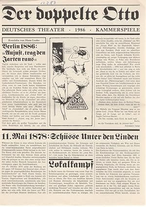 Seller image for Programmheft Hans Lucke DER DOPPELTE OTTO Premiere 15. Mrz 1986 Spielzeit 1985 / 86 for sale by Programmhefte24 Schauspiel und Musiktheater der letzten 150 Jahre