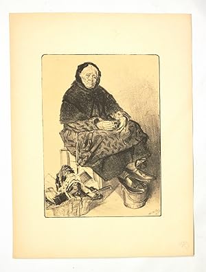 Image du vendeur pour Marchande de Lacets" - Lithographie originale sur Japon - L'Estampe Moderne mis en vente par Librairie Le Feu Follet