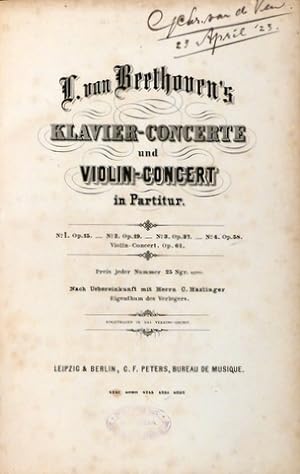 [Op. 58] L. van Beethoven`s Klavier-concerte und Violin-Concert in Partitur. No. 4. Op. 58. Nach ...