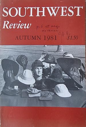 Immagine del venditore per Southwest Review Autumn 1981 venduto da Moneyblows Books & Music