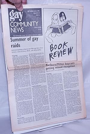 Seller image for GCN: Gay Community News; the weekly for lesbians and gay males; vol. 18, #11, September 23-29, 1990: Summer of Gay Raids for sale by Bolerium Books Inc.