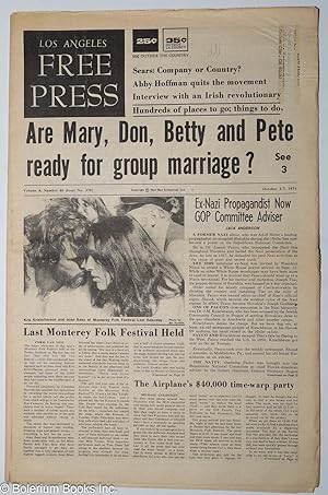 Los Angeles Free Press: vol. 8 #40, #376, Oct 1-7 1971. "Are Marty, Don, Betty and Pete read for ...