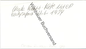 Bild des Verkufers fr Original Autogramm Christa Randzio-Plath MdEP /// Autograph signiert signed signee zum Verkauf von Antiquariat im Kaiserviertel | Wimbauer Buchversand