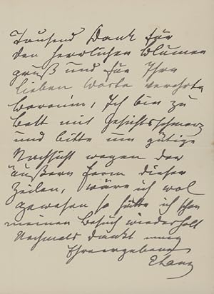 Eigenhändiger Brief m.U. (Franzensbad) um 1905, nebst 3 Schriftstücken und 1 Visitkarte.