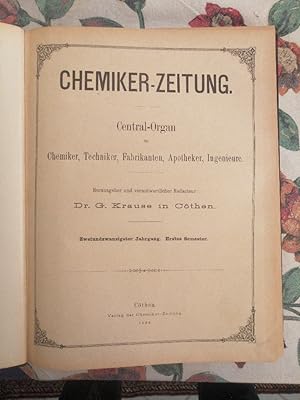 Bild des Verkufers fr Chemiker-Zeitung - Central-Organ fr Chemiker, Techniker, Fabrikanten, Apotheker, Ingenieure - 22. Jahrgang, 1. Semester" & "Chemisches Repertorium: Uebersicht ber das Gesammtgebiet der reinen und angewandten Chemie - 22. Jahrgang, 1. Semester" zum Verkauf von Antiquariat Liber Antiqua