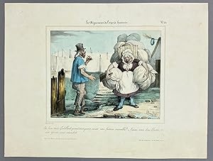 Les Bigarrures de l'esprit humain. [19th Century color lithograph after Bourdet printed by Lemerc...