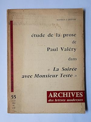 Seller image for Etude De La Prose De Paul Valery Dans La Soiree Avec Monsieur Teste for sale by Andmeister Books